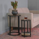 Eclat Iron and Wood Set of 2 End Table